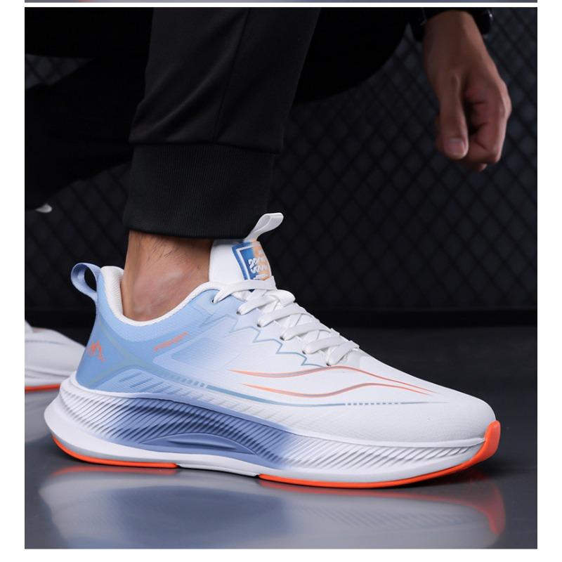 Men's Gradient Running Shoes Breathable Lace-Up Cushioned Sole Sports Sneakers