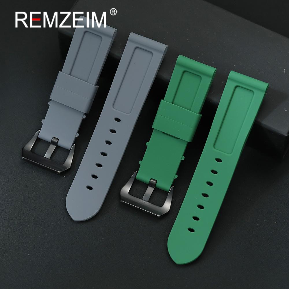 Soft Silicone Strap 22mm 24mm 26mm Fashion Replacement Sport Men Watchband Black Blue Red Green Grey Wrist Band