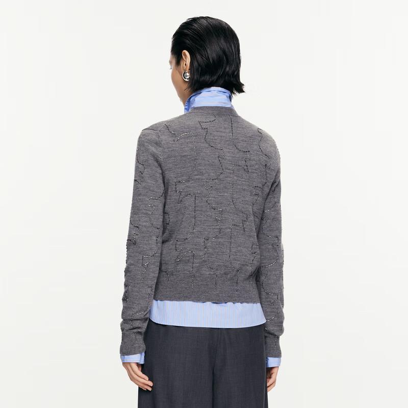 JNBY 2024 Autumn Beaded Wool Blend Cardigan