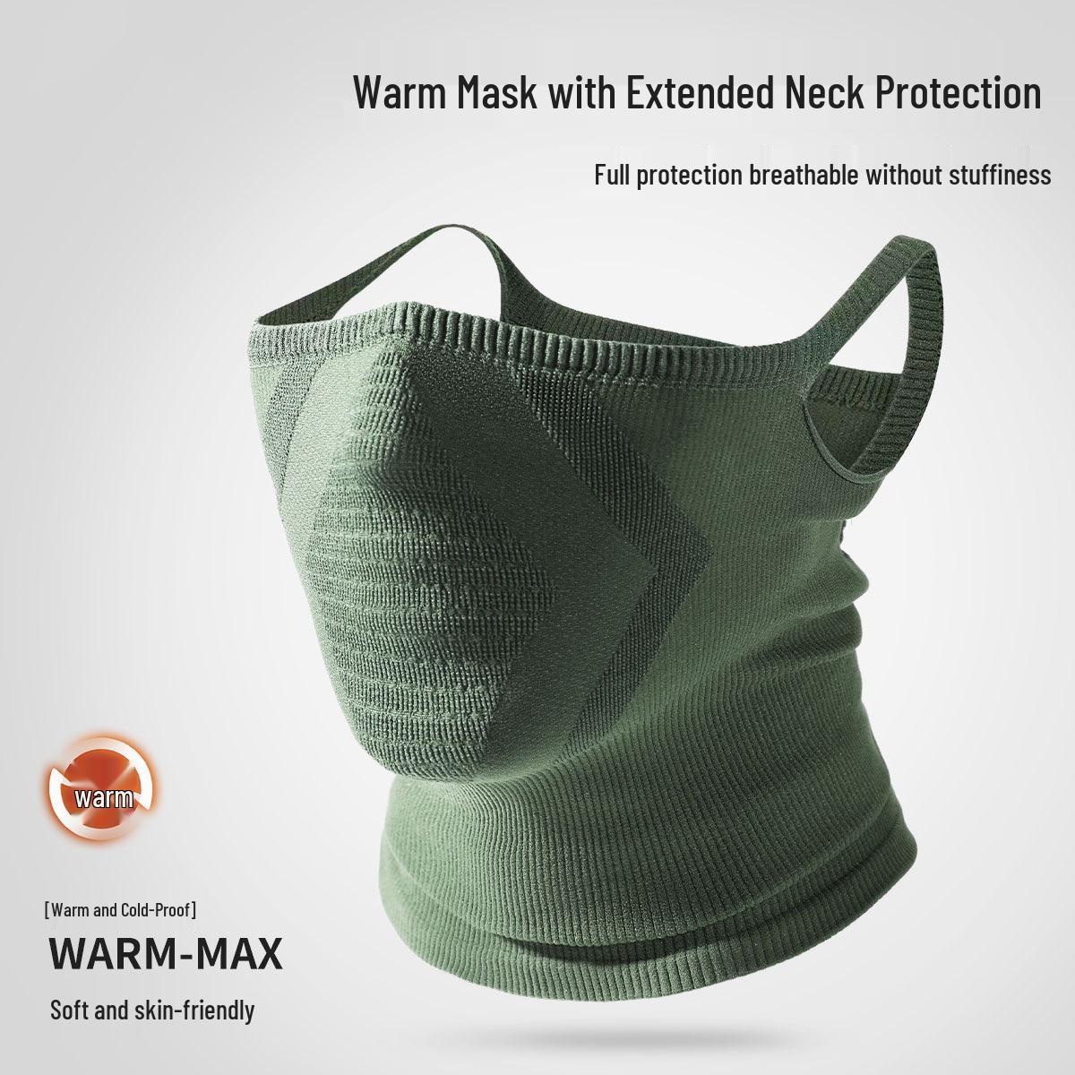 

Unisex Ear-Hanging Knitted Cycling Neck Gaiter: Warm Autumn/Winter Face Mask for Outdoor Sports One Size