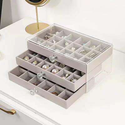 Large Capacity Oxidation-proof Jewelry Box Pure Color Exquisite Storage Box