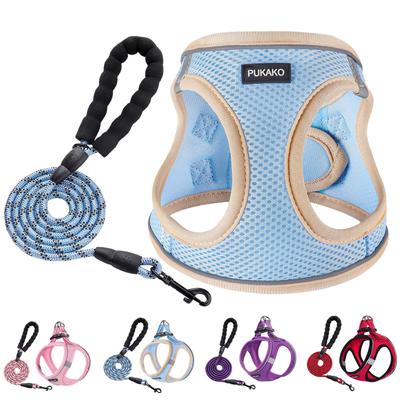 PUKAKO Dog Harness and Cat Lead Body Small Dog Cat Mesh Gentle On the Easy To Put On and Take Pull Cute Set, Harness, Dog, Harness, Clothes, Material,