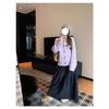2025 Autumn Floral A-line Slimming Skirt with Elastic Waist for Women