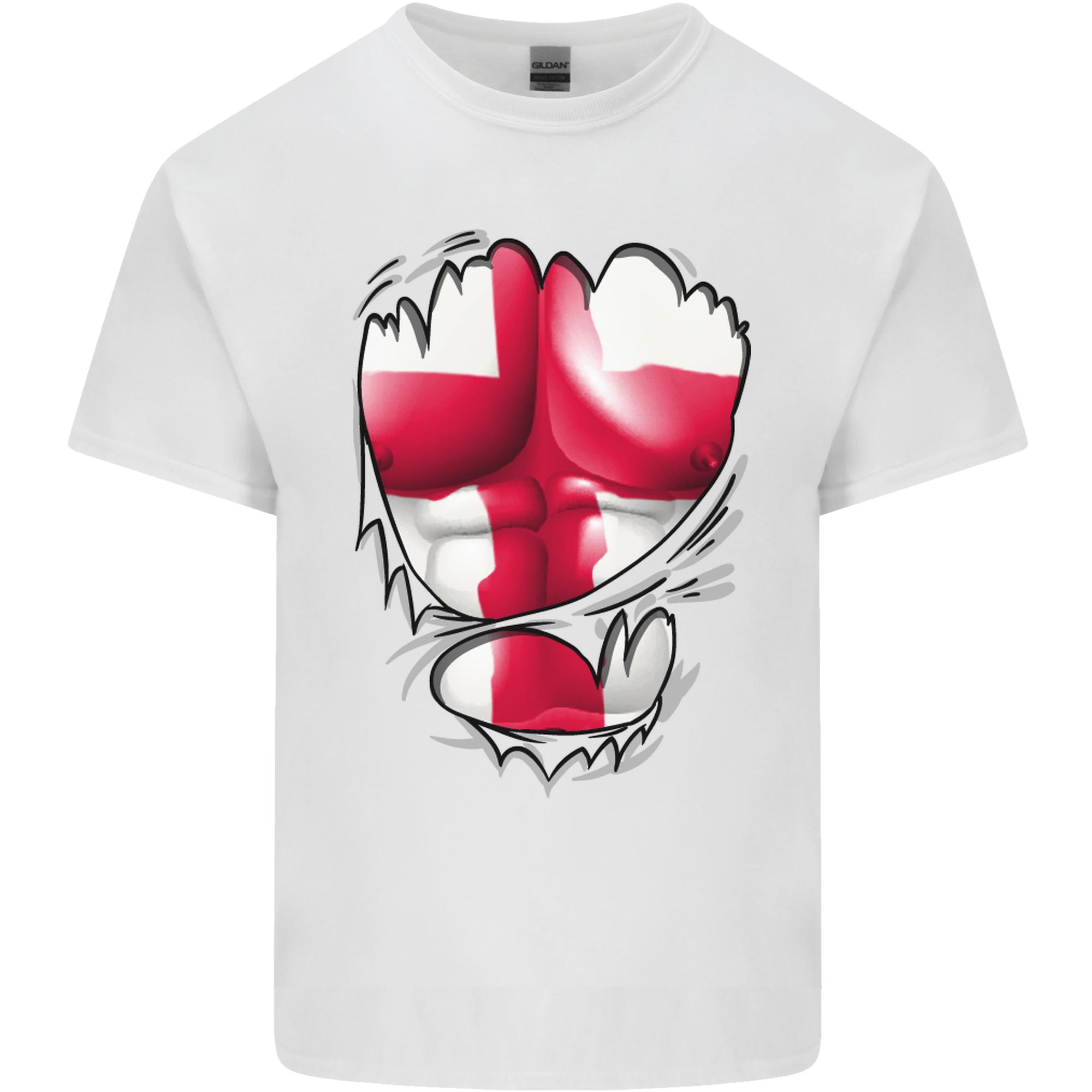 Gym St Georges Cross English Flag Muscles Unisexs Light Cotton TShirt S