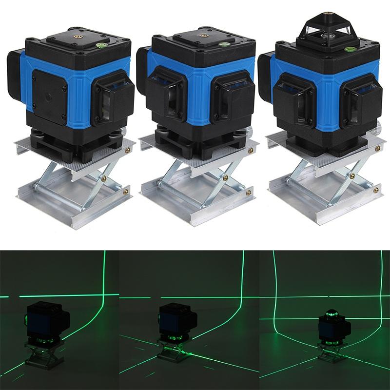 8/12/16 Lines Laser Level 4D Self-Leveling 360 Horizontal and Vertical Cross Green Laser Beam Line with Battery & Wall Bracket