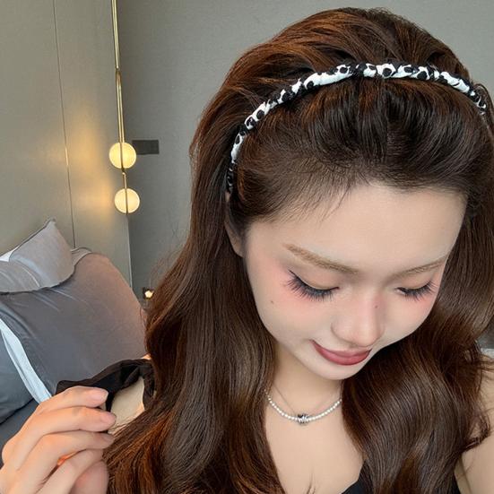 Women Headband Ribbon Decor Anti-slip Teeth Headband Lightweight Versatile Hair