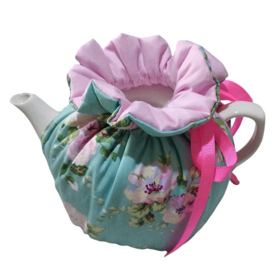 Teapot Kettle Cozies Drawstring Dust Cover Hummingbird Flowers Pattern Thermal Insulation Teapot Warmer for Women Home Decoration Kitchen Gift