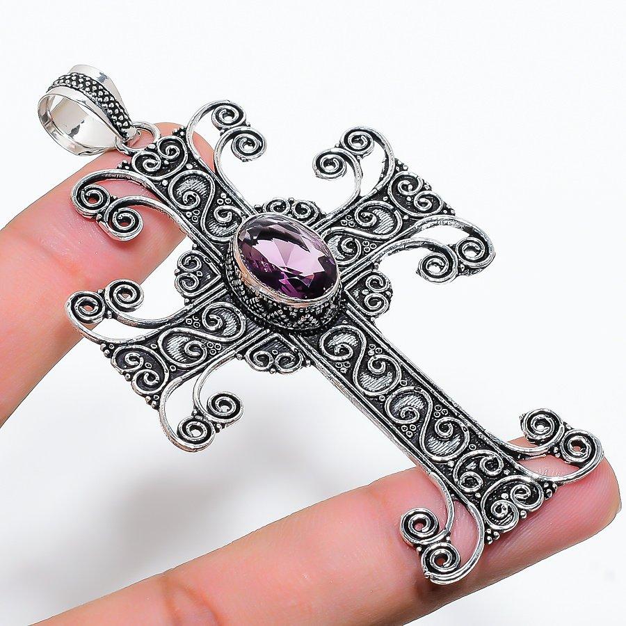 

Amethyst Gemstone Handmade Ethnic Gift Jewelry Pendant 3.27 VR-1668