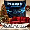 Custom Name Personalized How To Train Your Dragon Print Tapestry, Wall Art Decor, Bedroom, Dorm, Apartment, LivingRoom, Party Backdrop, Gift for Birth
