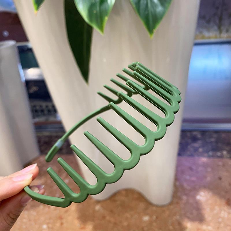 Koreanische Damen Haarkamm Rutschfestes Stirnband Kunststoff U-Form Haarreifen Einfarbig Feste Zähne Haarbänder Kopfschmuck Haaraccessoires