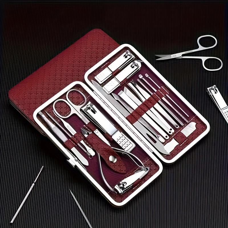 8/19pcs Travel Nail Care Kit, Portable Manicure Set with Pouch, Complete Nail Clipper & File Kit for Toe & Fingernails