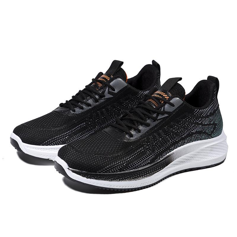 New Men's Casual Shoes Soft Sole Lightweight Breathable Flyknit Shoes Fashion Men's Teenagers Outdoor Running Shoes