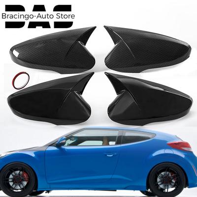 Bracingo Für Hyundai Veloster 2012-2017 Auto Rückansicht Auto Rückspiegel Abdeckung OX Horn Seite Carbon Faser/glänzend Schwarz 2