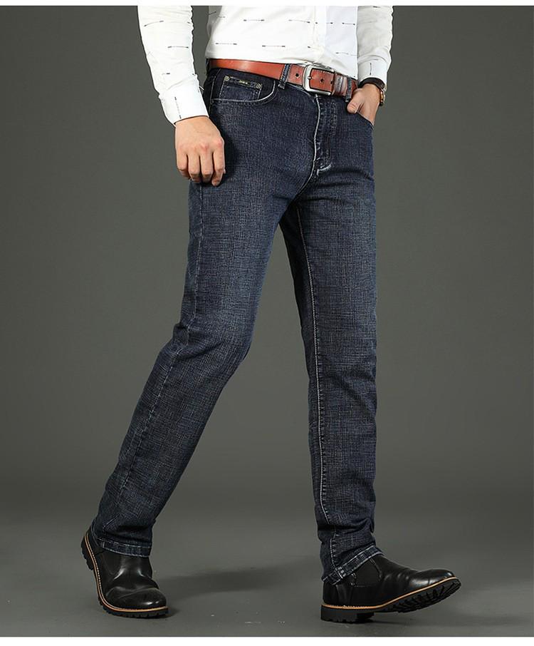 LEE Męskie Jeansy Jesienne Elastyczne Slim Fit Koreański Styl Casual Luźne