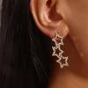 Colorful Star Pentagram Stud Earrings for Women - European and American Fashion Jewelry