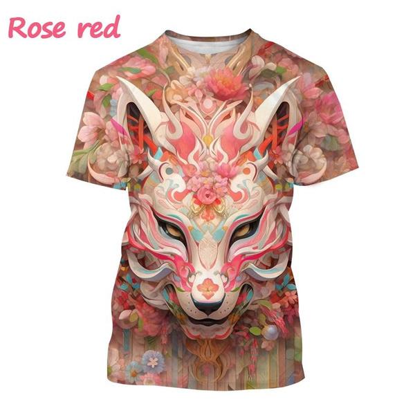 Animal Painting Art 3D Printing T-shirt Men's Fashion Animal Pattern Round Neck Short-sleeved Casual Tees Tops