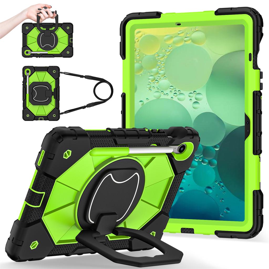 For Samsung Galaxy Tab S10 FE/Tab S9/Tab S9 FE.360° Rotating Grip Heavy Duty Protection Stand TPU+PC 3in1 Anti-knock Shockproof Tablets PC Case