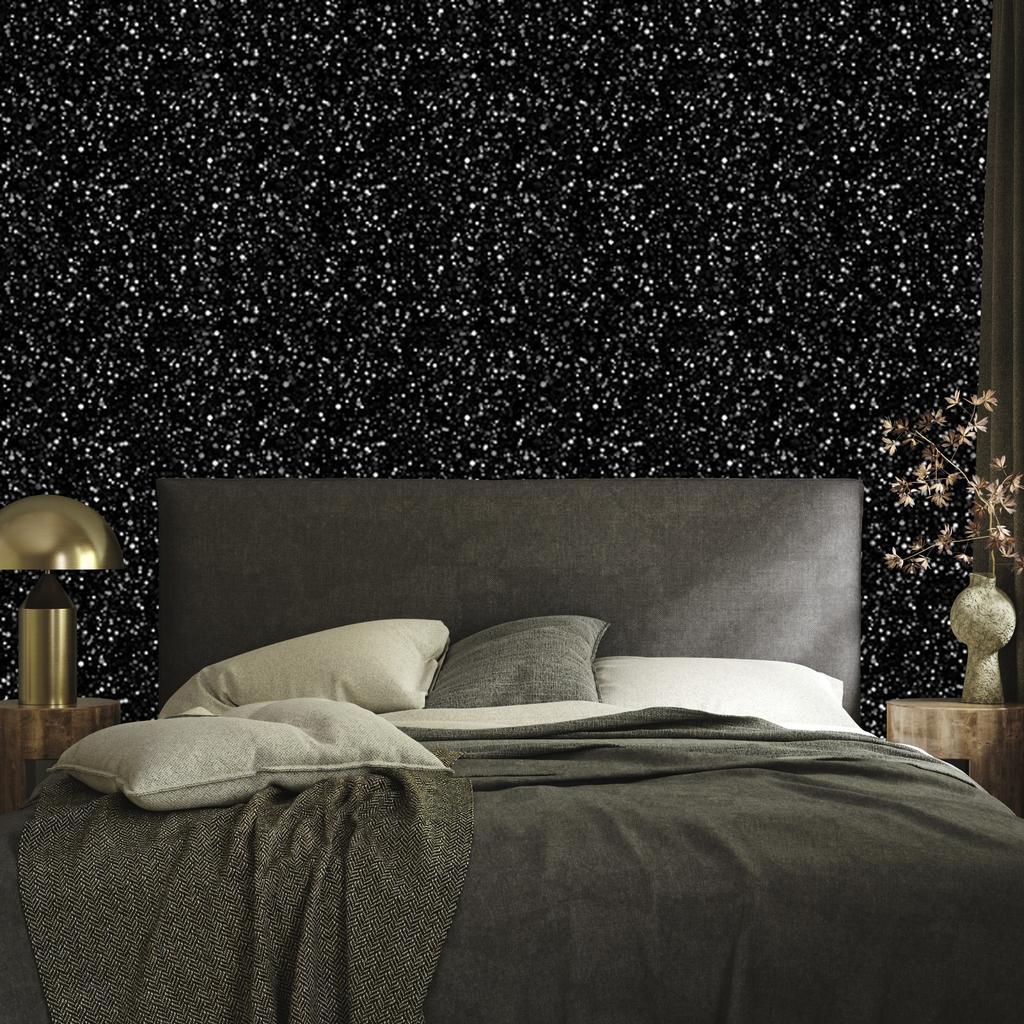 Black glitter wallpaper for living room and bedroom 50x1000