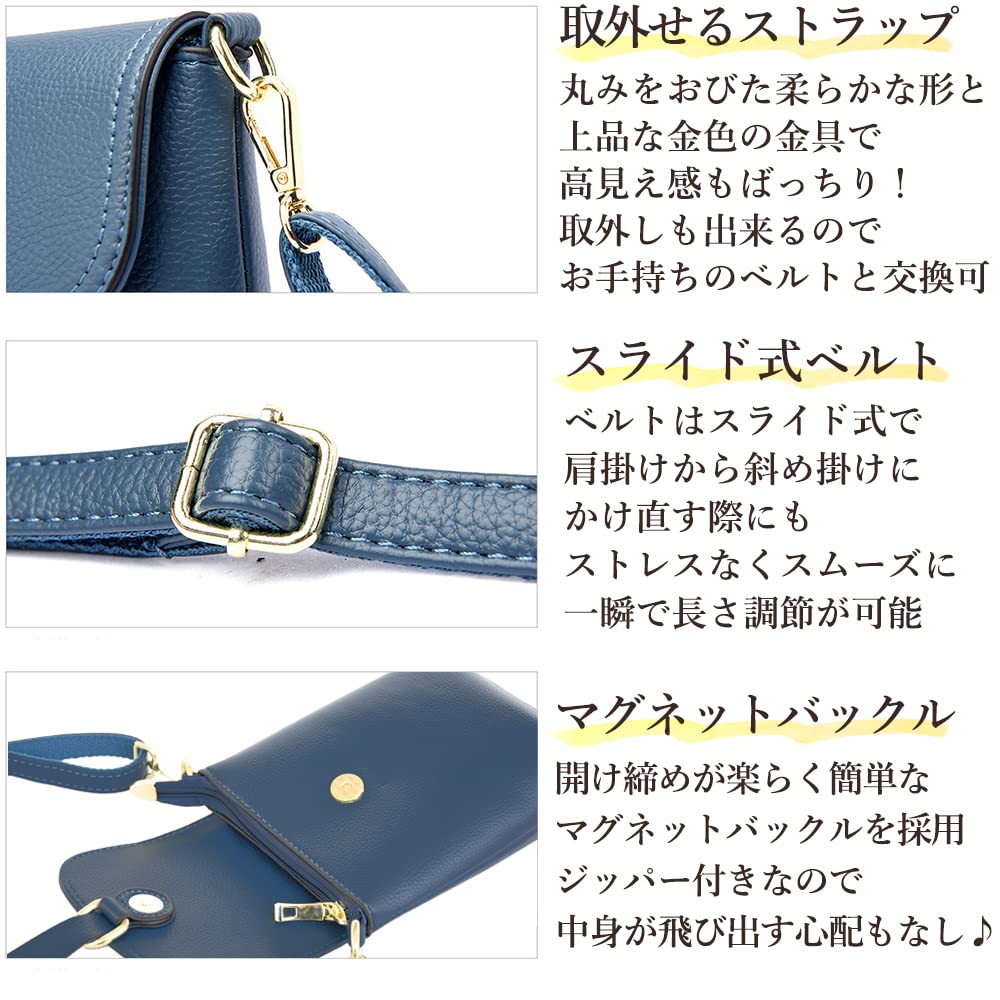 Umhängetasche für großes verstellbares Smartphone leicht [Angel's Closet] Damen, Umhängetasche, leicht, klein, Fassungsvermögen, Länge, Beutel, kompakt,