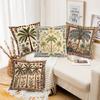 2D Flat Printed Palm Tree Patterned Cushion Covers Polyester pillowcase, sofa decorative cushion cov Headboard Pillow