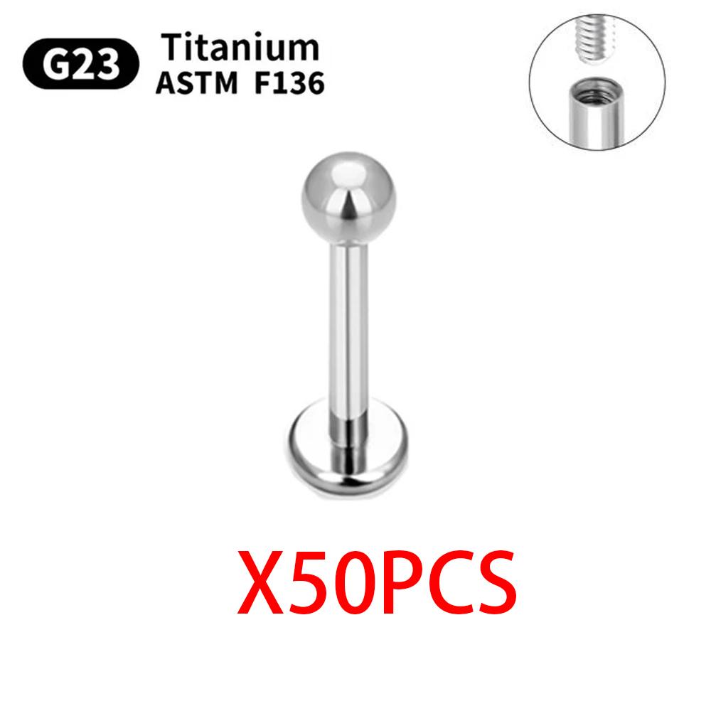 5/50PCS G23 Titanium Eyebrow Piercing Nose Ring Septum Helix Cartilage Piercing C rod Body Jewelry For Women
