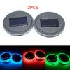 Çift 68mm Yuvarlak Solar+USB Şarjlı Araba Bardak Tutucu Alt 7 Renk RGB LED Işıklar