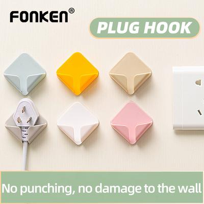 Soporte de montaje en pared para enchufe, ganchos adhesivos creativos para cocina, enchufe de almacenamiento, gancho de alambre, gancho adhesivo