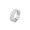 European and American Exaggerated Diamond Set Personalized Rectangular Zircon Square Ring for Women