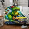 1pc dinosaur truck blanket Lightweight Flannel Throw for Sofa Bed Travel Camping Livingroom Office Couch Chair