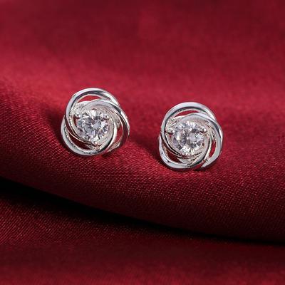 Brincos de prata esterlina 925 para festa de casamento, joias da moda urbana, presente de aniversário, brincos de zircônia brilhante