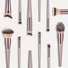 10Pcs Champagne Gold Makeup Brush Set Soft Synthetic Bristles for Foundation Eyeshadow Blush