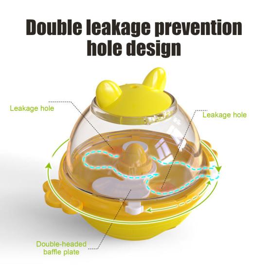 Interactive Dog Treat Toy Wobble Treat Ball Snack Dispenser Toy with Dual Hole Transparent Snack Container for Indoor Outdoor Fun