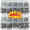 120/600pcs Stainless Steel Bolts Nuts Set Hexagon Socket Screw Nut Kits Machine Screw Hardware Fasteners Assortment M2 M3 M4 M5