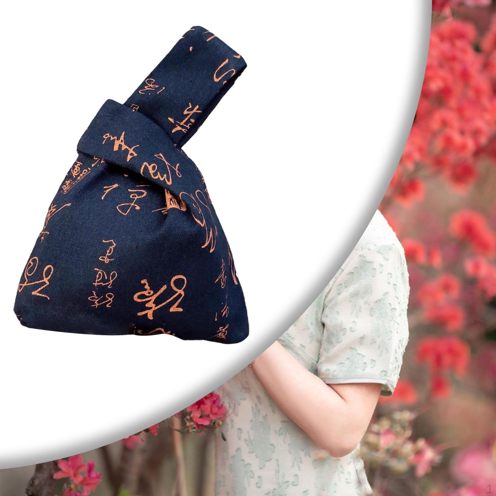 

Сумка с узлом в стиле китайской каллиграфии, повседневный портативный кошелек для деловых мероприятий синий