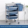 Three-tier Stainless Steel Service Cart: Meal, Food, Beverage, and Dish Collection Trolley for Restaurants and Hotels.