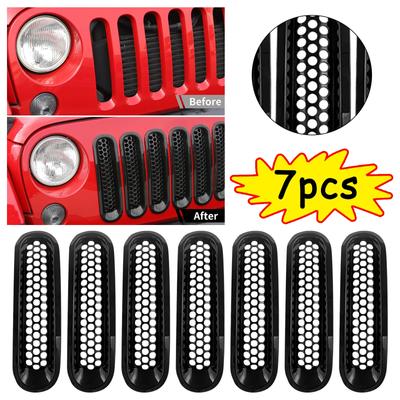 7Pcs Front Grille Grill Mesh Insert For 2007-2017 Black