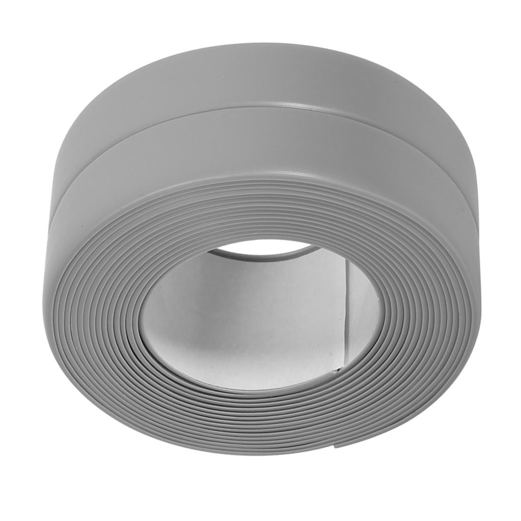 Selvklebende tetningslist for bad og vegg Vaskekumkantlist Kjøkken (#3 Grå 38mm x 3.2m)