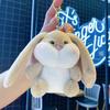 Doll Pendant Plush Keychain Soft Lop-Eared Rabbit Pendant with 360 Degree Rotating Metal Buckle Healing Stuffed Keychain
