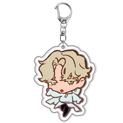 1 populaire anime buitenaardse clown 2D plat acryl sleutelhanger, geschikt voor accessoire tas sleutelhanger, fan cadeau auto hanger, auto sleutelhanger