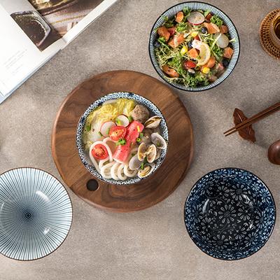 High-value Retro Japanese Style Bowl Plate for Eating, Household High-end Ceramic Bowl, Creative Ramen Bowl, Rice Bowl