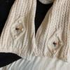 Retro Floral Embroidery Scarf - Women's Warm Knit Neck Gaiter for Autumn/Winter