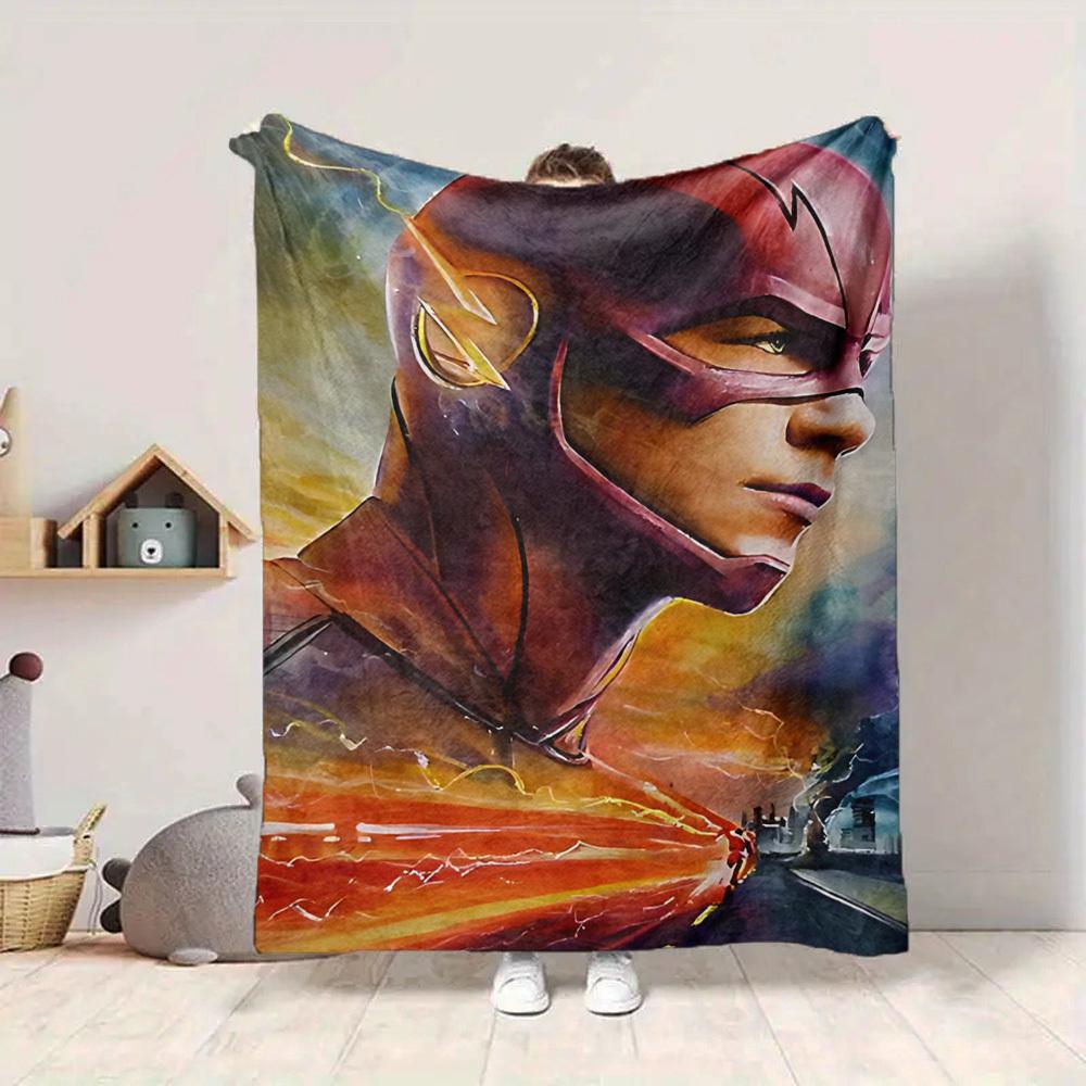 1pc Flash superhero Blanket Polyester Fiber, All Season Comfort for Sofa, Bed, Office, Car, Camping Ideal Home Decor & Gift, Office Comfort