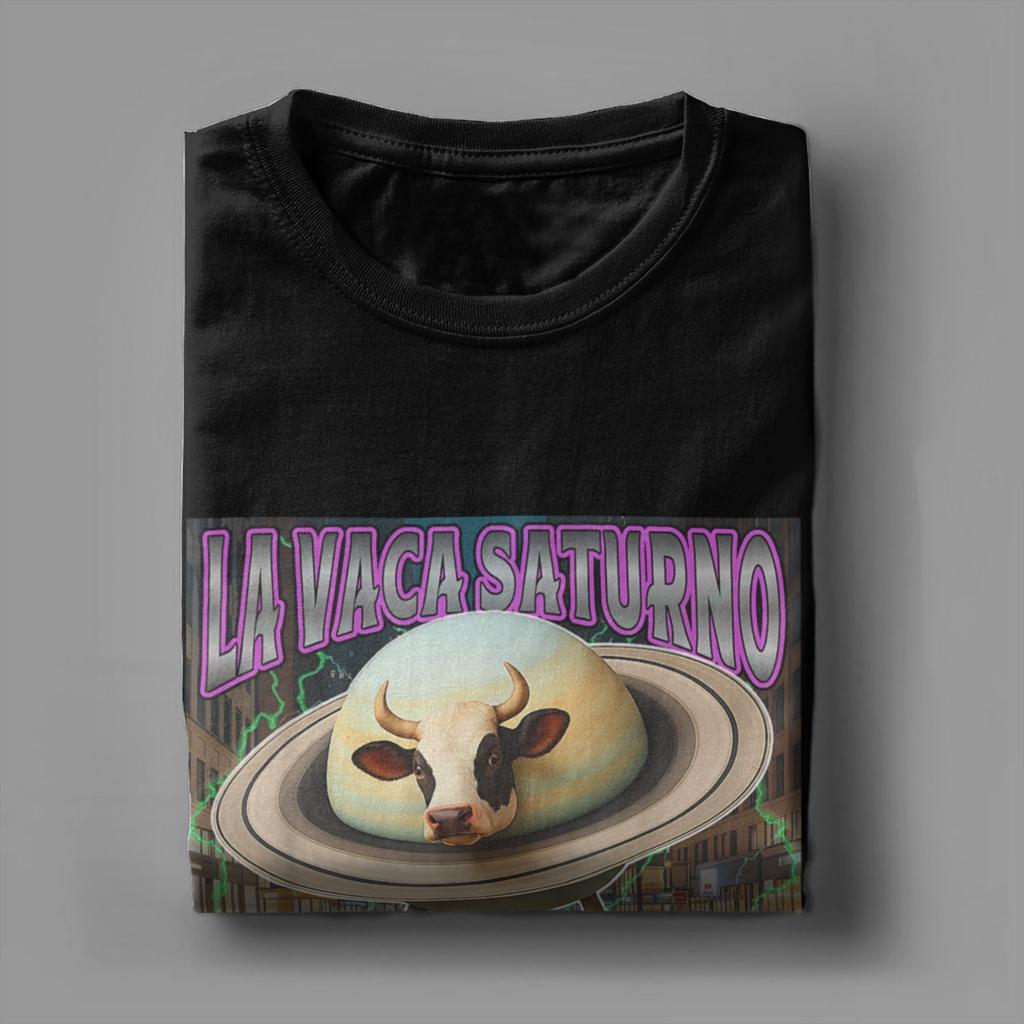 Casual T-shirt Sommar Saturnita La Vaca Saturno Italiensk Hjärnröta Mode T-shirts Tee Shirt för Man Kortärmade Tees