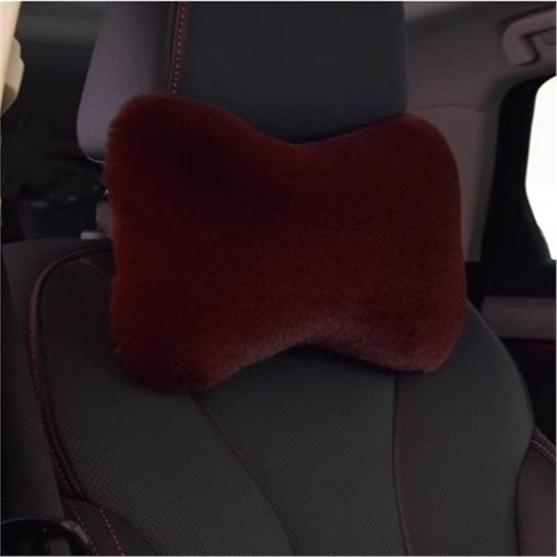 Car Plush Neck & Waist Pillow Set - Bone-Shaped Headrest Pair