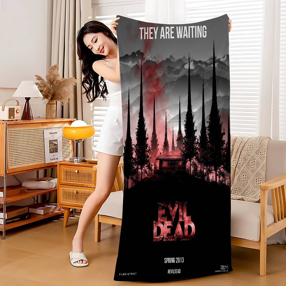 T-La E-Evil Dead Anime Asciugamano da Spiaggia Morbido Assorbente Panno per Lavaggio Regali per Bambini Viaggio Campeggio Palestra
