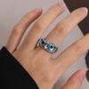 Anello Civetta Argento Occhi Regolabili Rosa