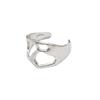 Fashion Stainless Steel Adjustable Rings for Women Sliver Color Hollow Open Finger Rings Men Female Jewelry Weddings Gifts