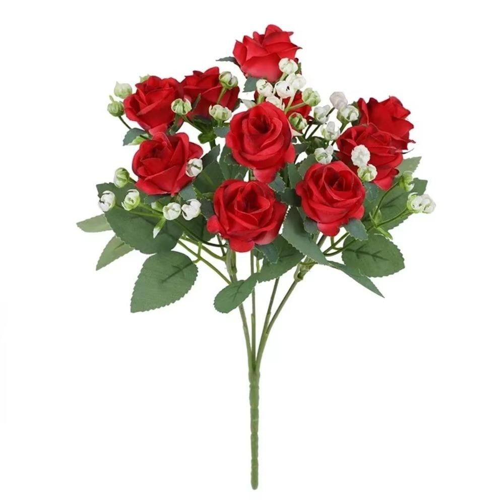 DIY Artificial Rose Bouquet 10 Heads Artificial Camellia Peony Flowers  Home Decor