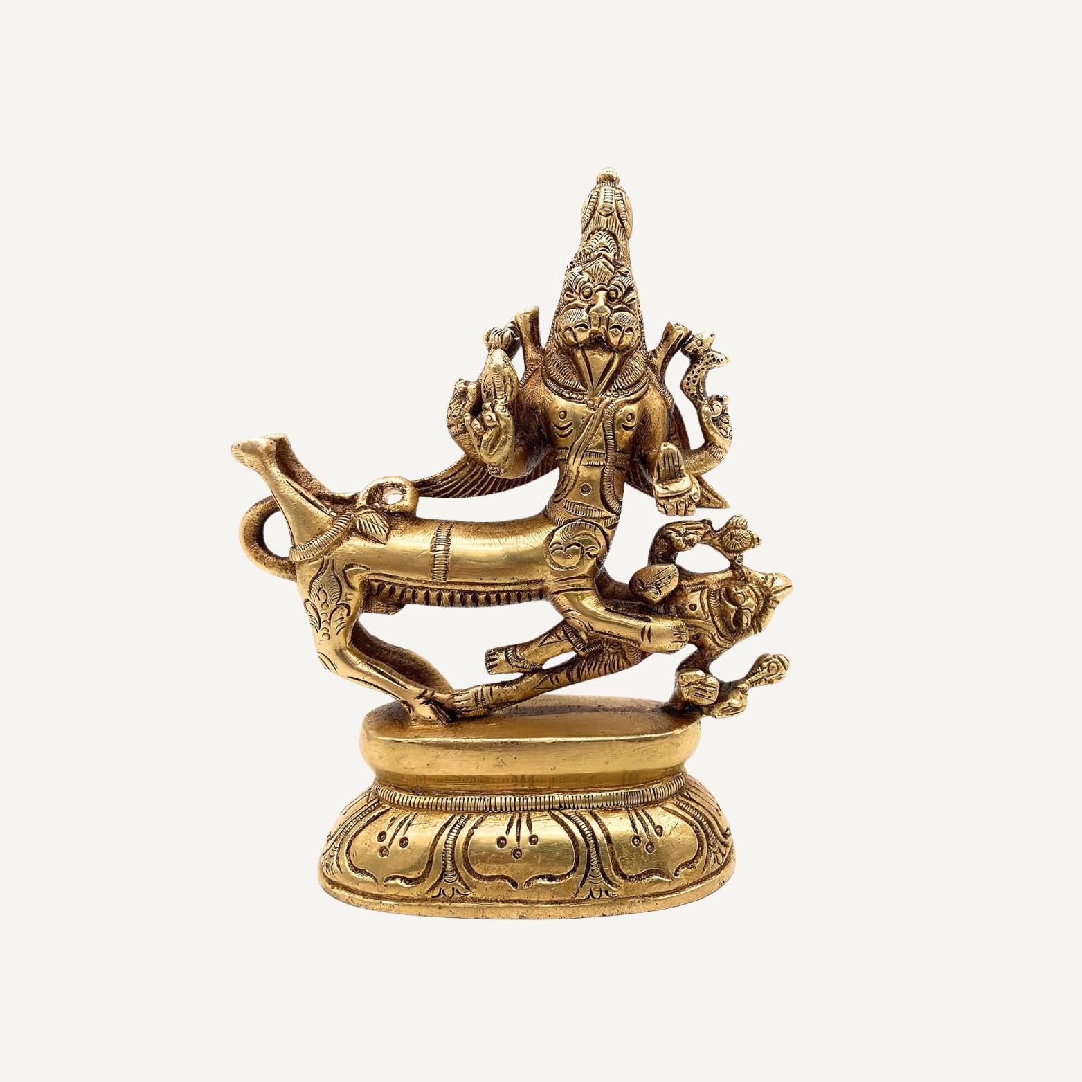 Lord Shiva Incarnated As Sharabha Idol, Sharabheshwara Swamy Statue - 14 Cm