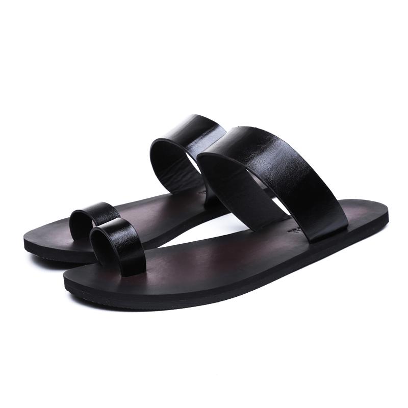 Fashion Luxury Brand 2025 Summer Casual Outdoor Shoes Dressy Comfy Soft Leather Sandals Flat Designer Genuine Leather Antiskid Slippers